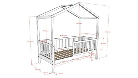 Huisbed Peuter Dallas, wit