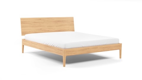 Bed Sky met lattenbodems Bossflex 400 en B Bright Gold Coolmax matrassen, eiken honing