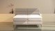 Boxspring Pearl vlak met gestoffeerd matras, natural