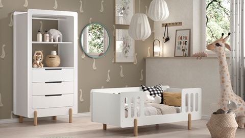 Babyledikant Smile met kast, wit