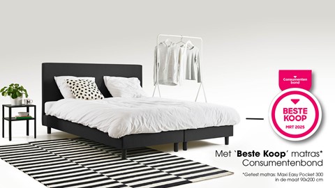 Box Ambra vlak met Easy Pocket 300 matras, dark grey