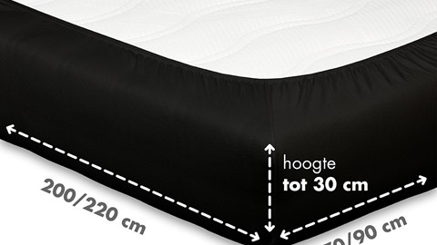 Hoeslaken Beter Bed Select Jersey, zwart