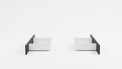 Set opbergladen bed Fresh hoogte 50 cm, zwart