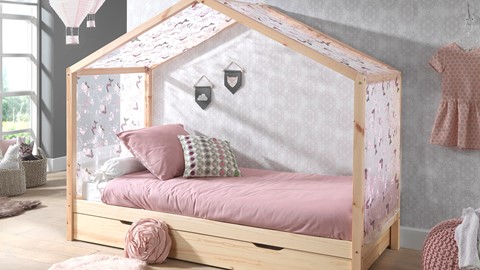 Textielset voor huisbed Dallas, wit