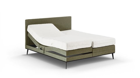 Boxspring Viggo verstelbaar met Silver Pocket Deluxe Foam matras, adore groen