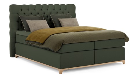 Boxspring Unik Elit vlak met gestoffeerd matras, green