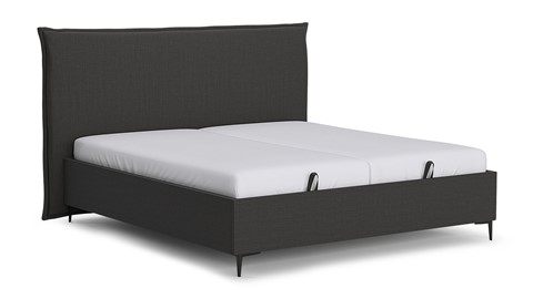 Opbergbed Morgan - Pure touch, charcoal