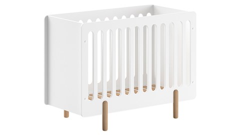 Babyledikant Smile met verzorgingstafel, wit