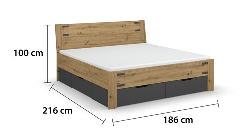 Opbergbed Birmingham met laden, bruin