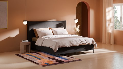 Opbergbed Morgan - Pure touch, charcoal