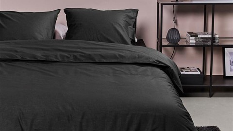 Dekbedovertrek Cotton Uni, black