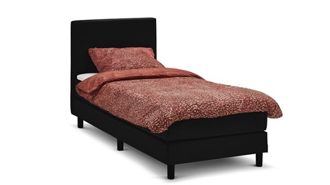 Boxspring Invito vlak met gestoffeerd matras, zwart