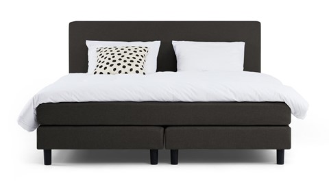 Box Ambra vlak met gestoffeerd matras, donkergrijs