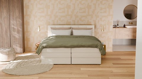 Opbergboxspring Jade - Matte leather, ecru