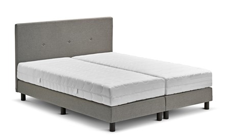 Boxspring Invito vlak met Bridge matras, lichtgrijs