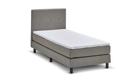 Boxspring Invito vlak met gestoffeerd matras, lichtgrijs