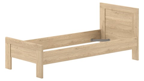 Kinderkamer Sam met bed, nachtkast, bureau en 3 deurs draaideurkast, eik