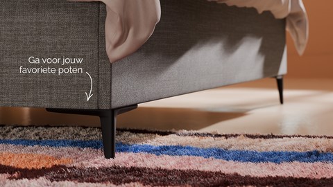 Opbergbed Morgan - Pure touch, zinc