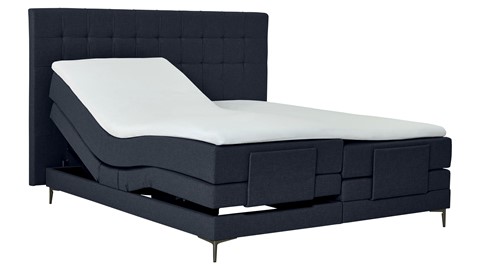 Boxspring Jade verstelbaar met gestoffeerd matras, navy