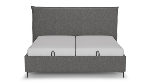 Opbergbed Morgan - Linen touch, dark grey