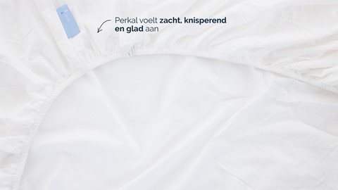 Hoeslaken B Bright Percale topper, wit