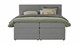 Opbergboxspring Pearl vlak met gestoffeerd matras, zinc