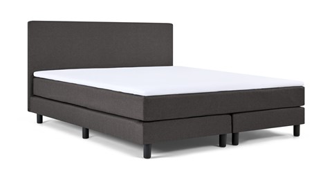 Boxspring Bellino vlak met gestoffeerd matras, donkergrijs