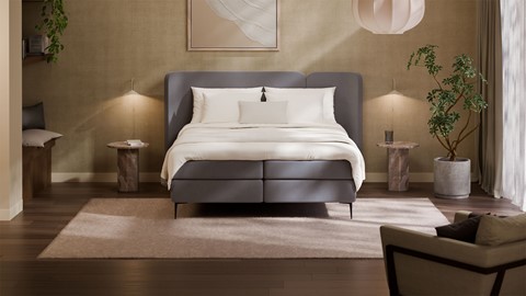 Boxspring Mesa - Warm wool, dark grey