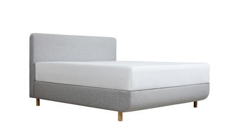 TEMPUR® Bed Arc met hoofdbord Form, vlakke schotelbodem en Pro matrassen, Stone