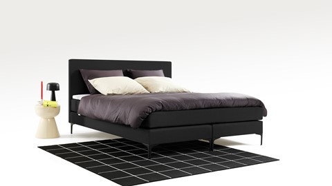 Box Oxford met gestoffeerd matras, zwart