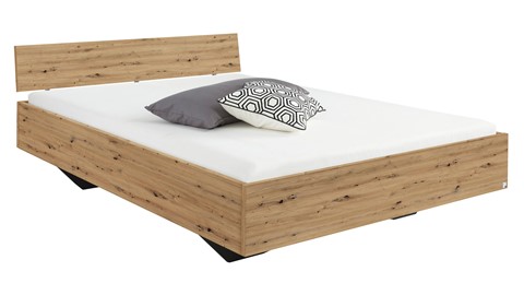 Bed Lex met hoofdbord, artisan eiken