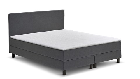 Box Ambra vlak met gestoffeerd matras, donkergrijs