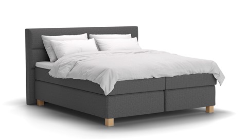 Boxspring Solid Lina vlak met gestoffeerd matras, grey
