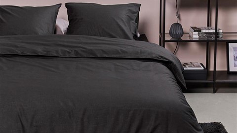 Dekbedovertrek Cotton Uni, anthracite