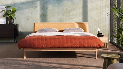 Bed Skogar exclusief bodem en matras, caramel