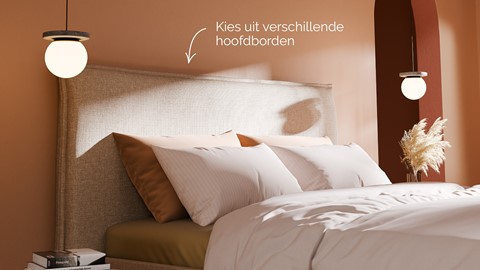 Opbergbed Morgan - Linen touch, beige