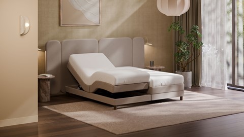 Elektrische boxspring Ridge met Kårlsson Excellence matras, beige