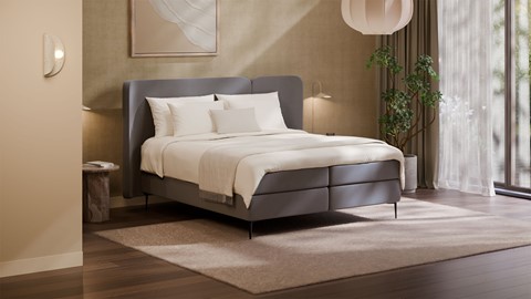 Boxspring Mesa - Warm wool, dark grey
