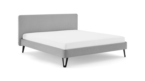 Bed Bädd Skönn met Bossflex 400 vlak en gestoffeerd matras, etna light grey