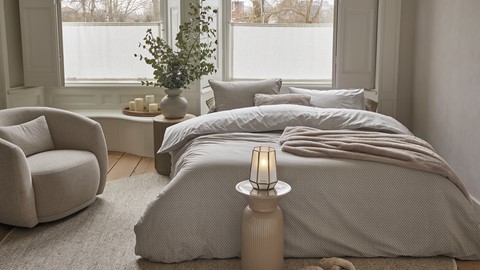 Dekbedovertrek Emery, taupe