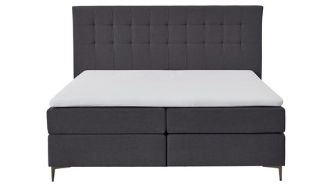 Boxspring Jade vlak met gestoffeerd matras, anthracite