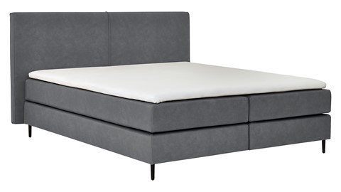 Boxspring Opal vlak met gestoffeerd matras, anthracite python