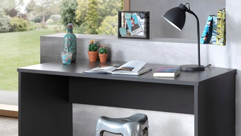 Hoogslaper Londen met bureau en kast, antraciet