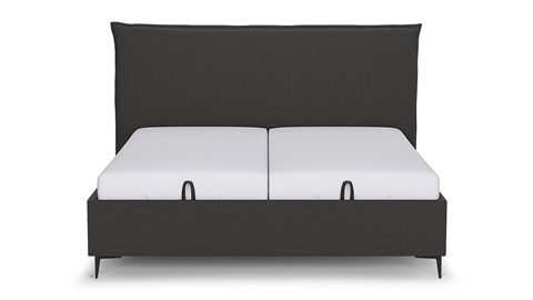Opbergbed Morgan - Pure touch, charcoal