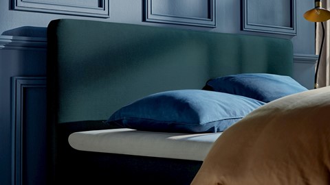 Boxspring Attraktiv Lykka vlak met gestoffeerd matras, teal