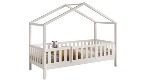 Kajuitbed Dallas als huis met slaaplade, wit
