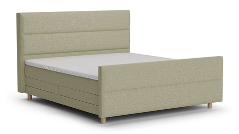 Boxspring Mica soft touch verstelbaar met gestoffeerd matras, pistachio