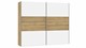 Schuifdeurkast Kixx, volledig met houten deuren, eiken/wit