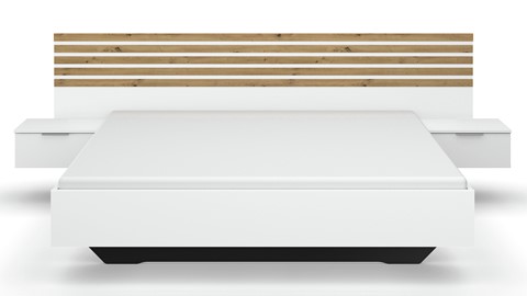 Bed Alva met nachtkastjes, alpine wit/artisan