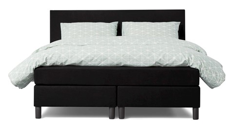 Box Owen vlak met gestoffeerd matras, zwart